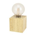 Eglo Lampe De Chevet Prestwick 2 Bois Brun | IP20 - Convient pour 1x E27 